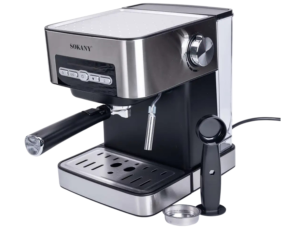Кофеварка Sokany, со вспенивателем для молока, 1,6л, 850Вт