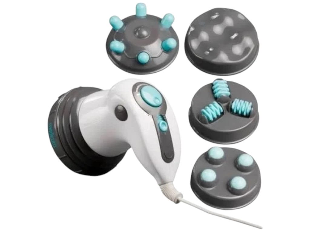 Массажер Body Innovation Sculptural, от сети, вибромассажер с насадками, с подогревом, цвет белый