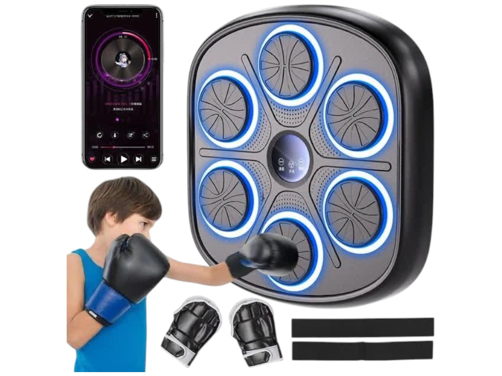 Тренажер боксерский настенный, музыкальный, с Bluetooth, USB, 9 режимов, пластик ABS+PP, 47×42×7,5см