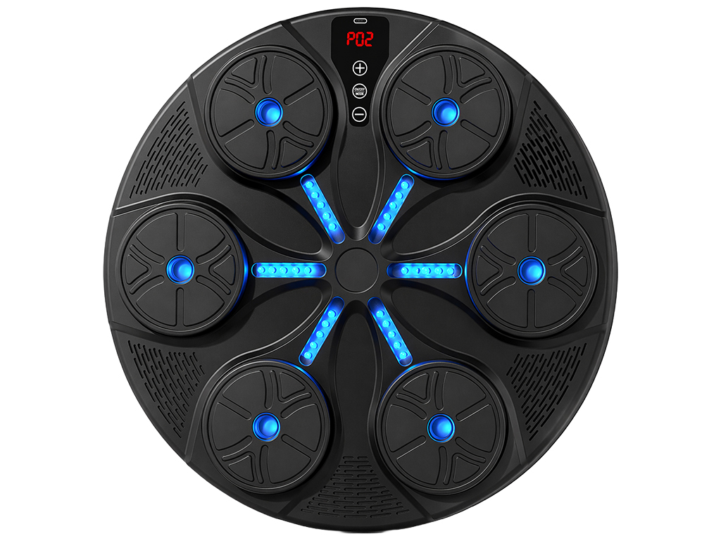 Тренажер боксерский музыкальный, настенный, ABS пластик, LED подсветка, Bluetooth, 35см, цвет черный