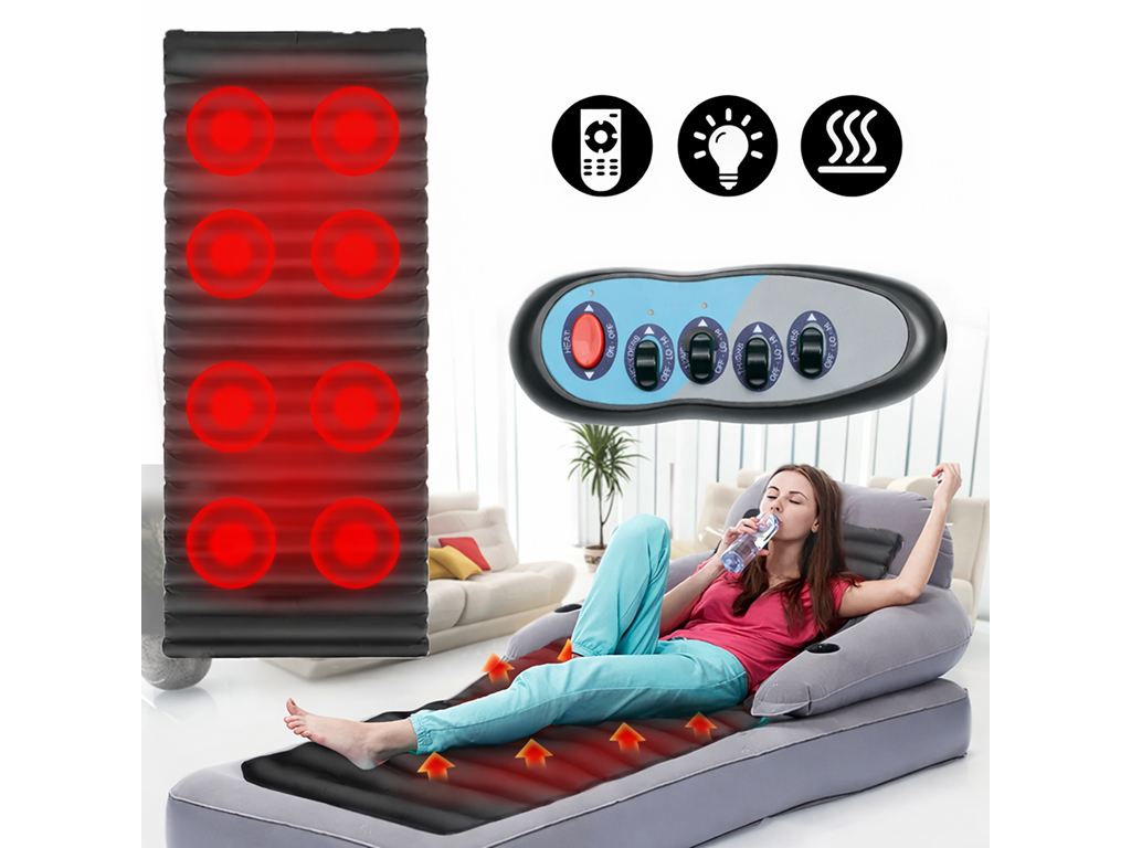 Массажный матрас Massage Mat, с подогревом, 9 моторов, пульт, 170×58 см