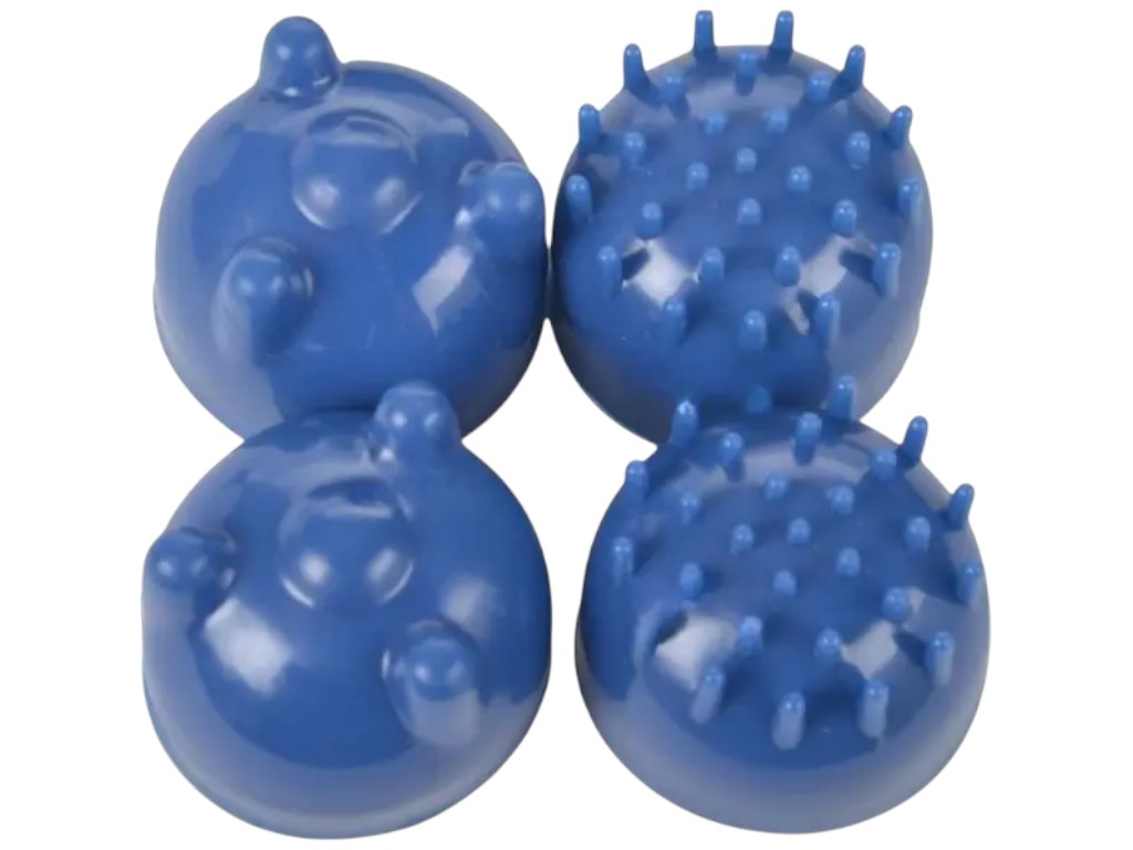 Масажер ударно-вібраційний з підігрівом, 28Вт, 4 насадки, 2 режими, пластик, колір білий з синім