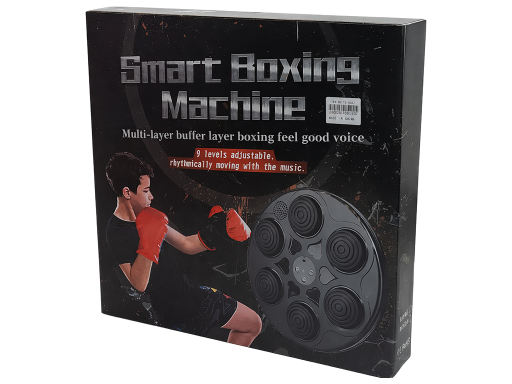 Тренажер боксерский музыкальный, настенный, ABS пластик, LED подсветка, Bluetooth, 38см, цвет черный