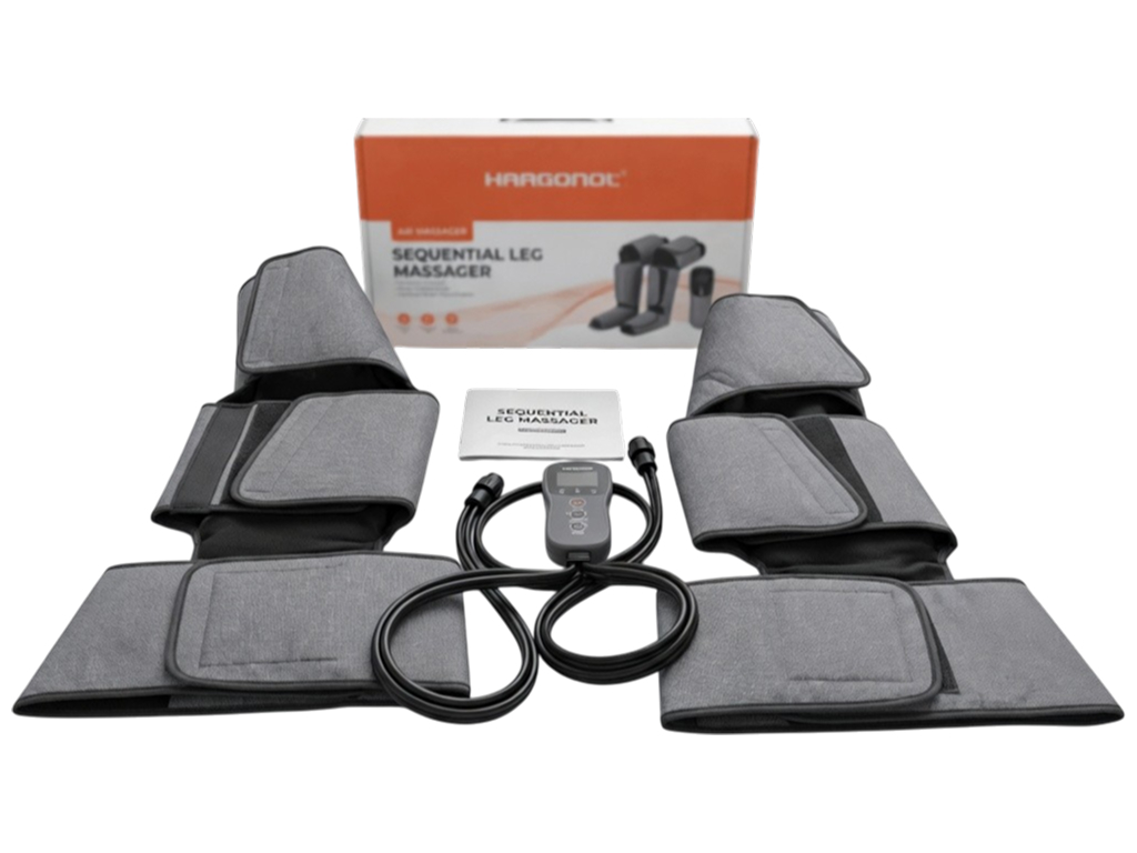 Массажер для ног компрессионный Hailicare, лимфодренажный, пресотерапия, манжеты, пульт