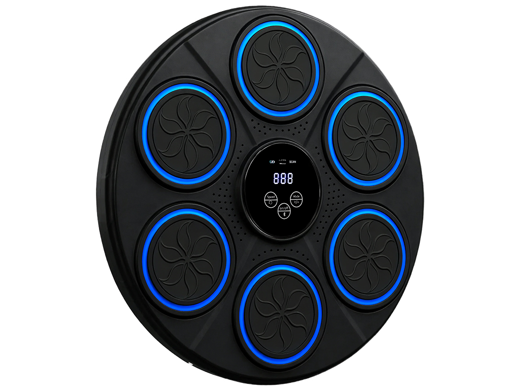 Тренажер боксерский музыкальный, настенный, ABS пластик, LED подсветка, Bluetooth, 41см, цвет черный