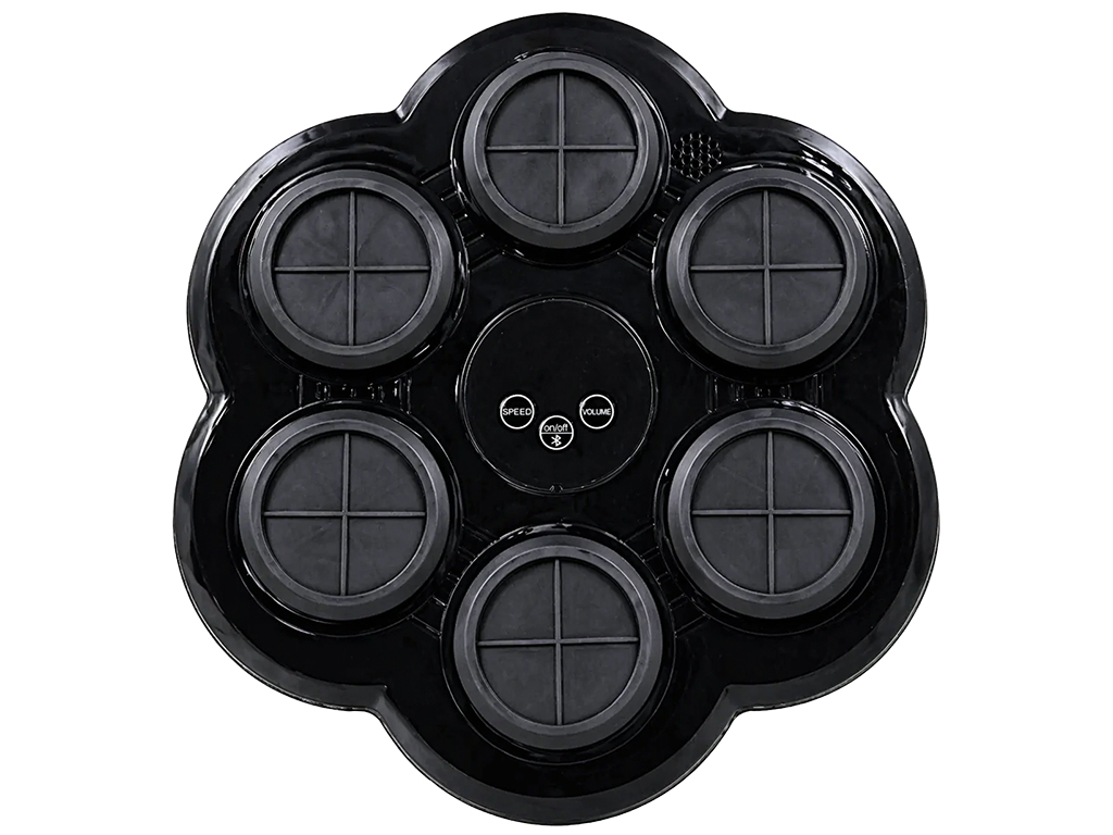 Тренажер боксерский музыкальный, настенный, ABS пластик, LED подсветка, Bluetooth, 37см, цвет черный