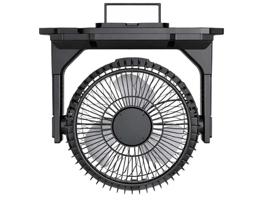 Вентилятор портативный, с распылением воды, аккумуляторный, резервуар 9л, RGB подсветка, цвет черный