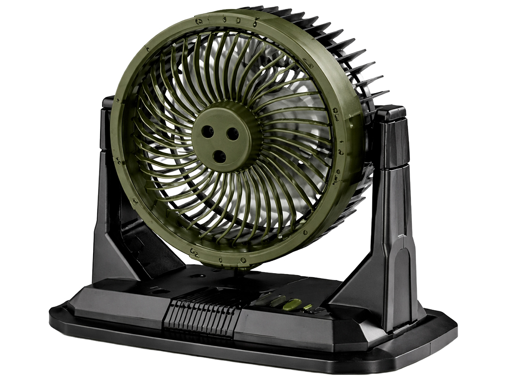 Вентилятор портативный, с распылением воды, аккумулятор, резервуар 9л, RGB подсветка, цвет хаки