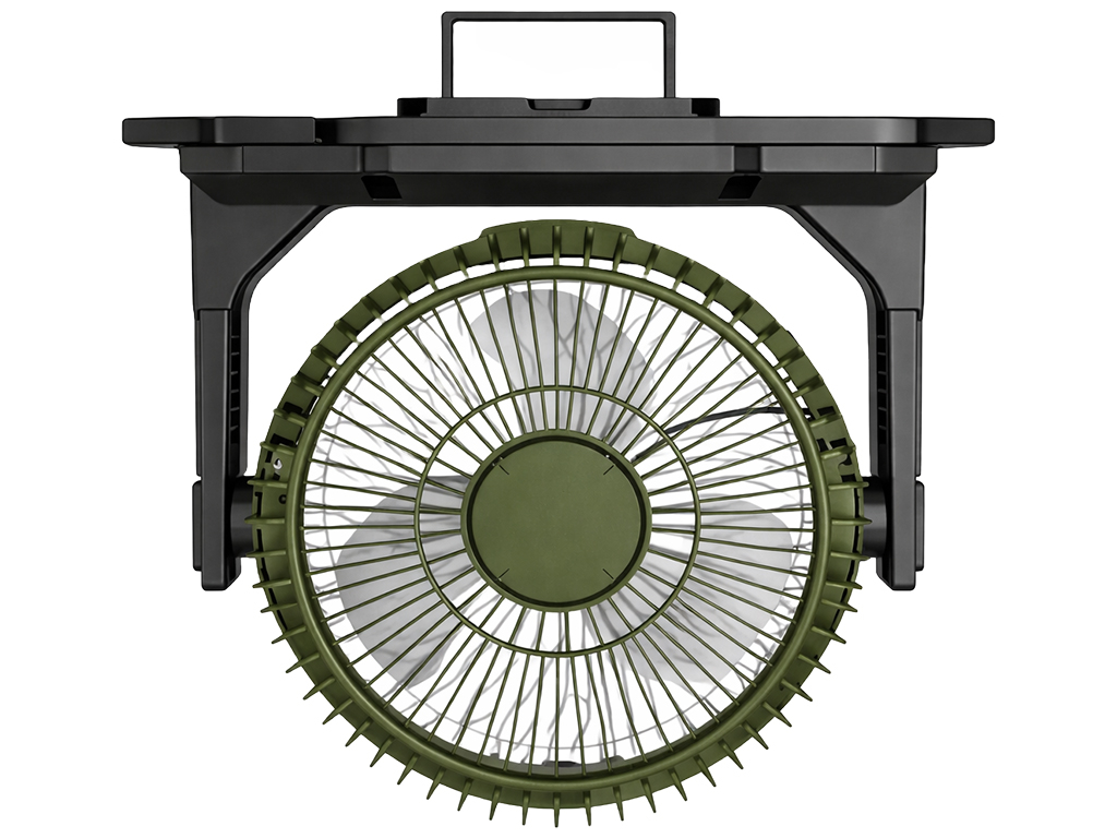 Вентилятор портативный, с распылением воды, аккумулятор, резервуар 9л, RGB подсветка, цвет хаки