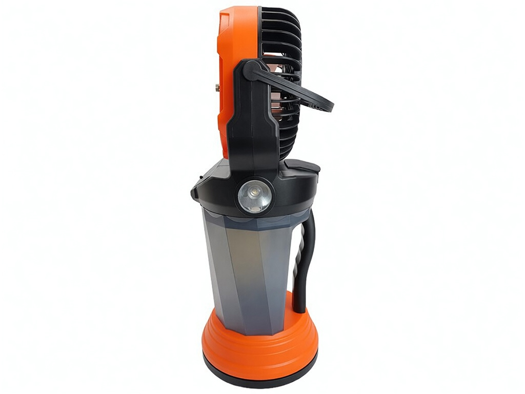 Вентилятор с увлажнением, аккумуляторный, резервуар 2л, LED подсветка, 4 скорости, цвет оранж