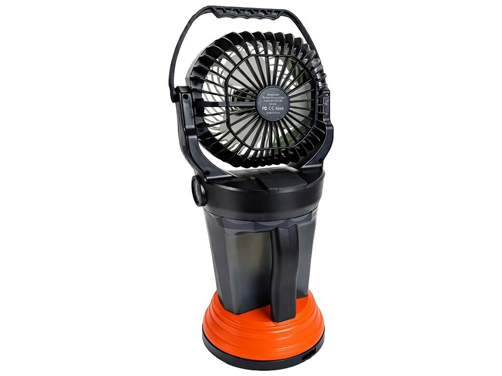 Вентилятор с увлажнением, аккумуляторный, резервуар 2л, LED подсветка, 4 скорости, цвет оранж