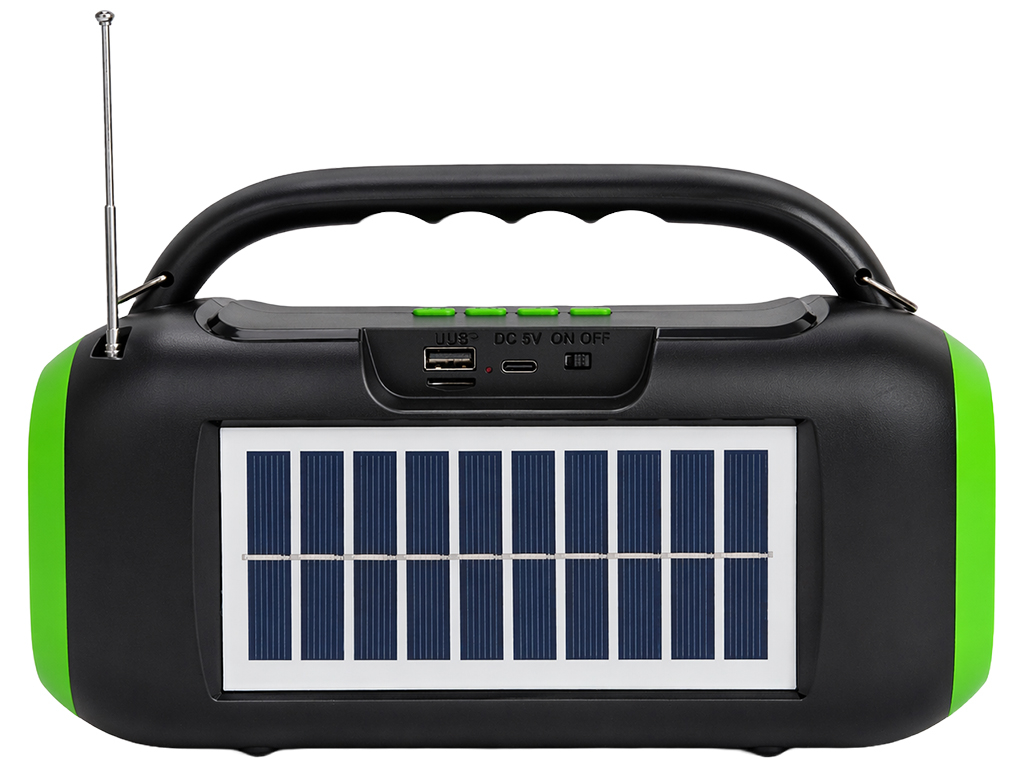 Колонка беспроводная, Bluetooth 5.1, солн. панель, аккумулятор 1200мАч, пластик, 23,4×11,8×15,5см