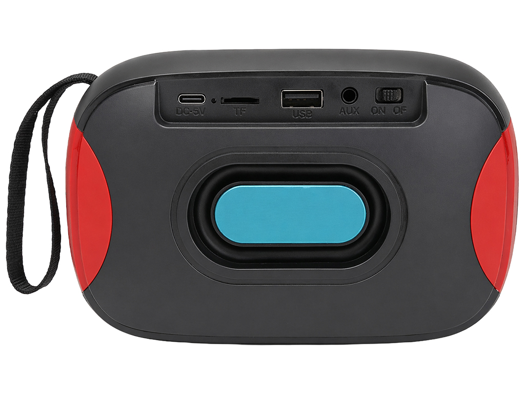 Колонка беспроводная, Bluetooth 5.3, аккумулятор 1200мАч, пластик, 15,3×8,8×10см, цвет черно-красный