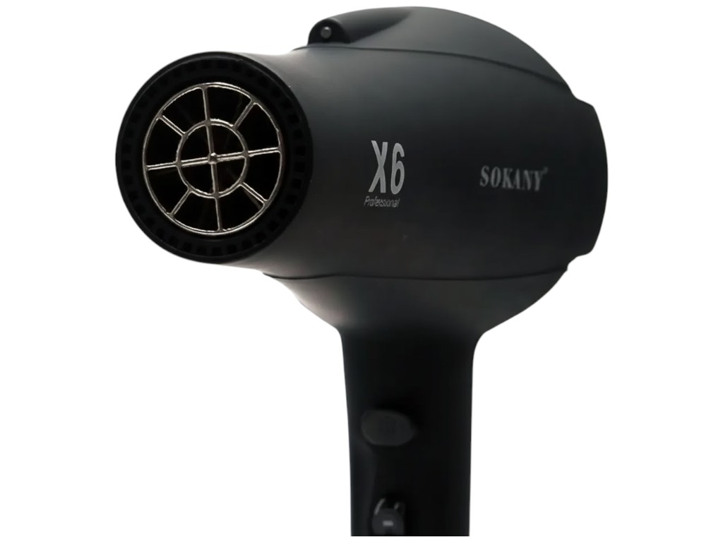 Фен для волос Sokany X6, 2200Вт, с ионизацией, со сменными насадками концентраторами, цвет черный