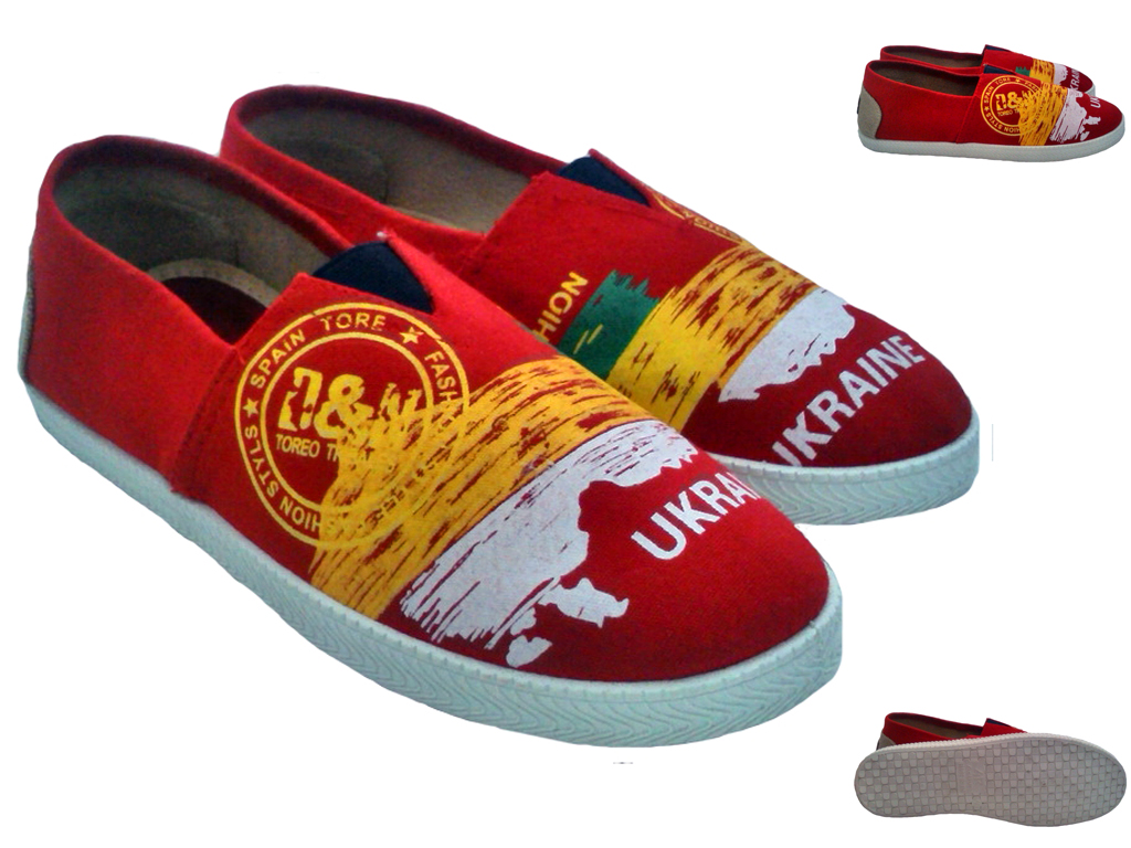 Кеди жіночі/підліткові червоні "Ukraine", лита підошва (36 розмір, маломірять)