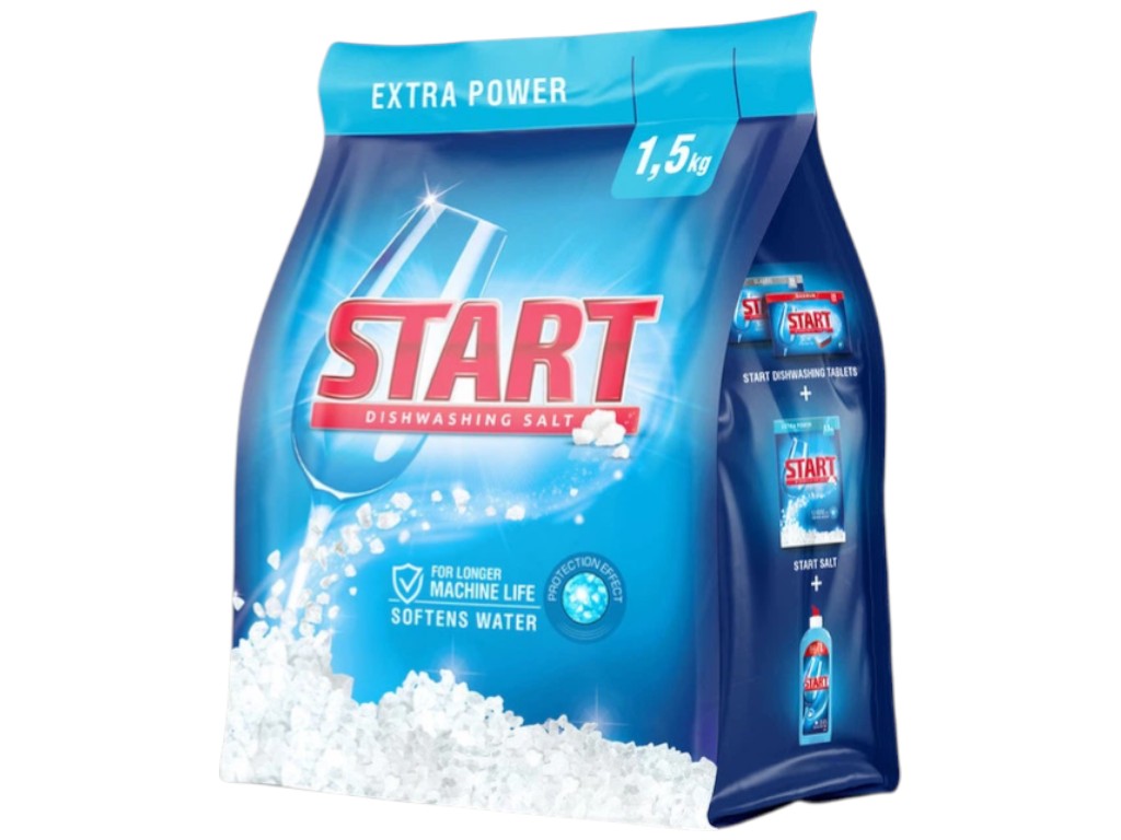 Соль для посудомоечных машин Start, смягчение воды, защита от накипи, 1,5кг