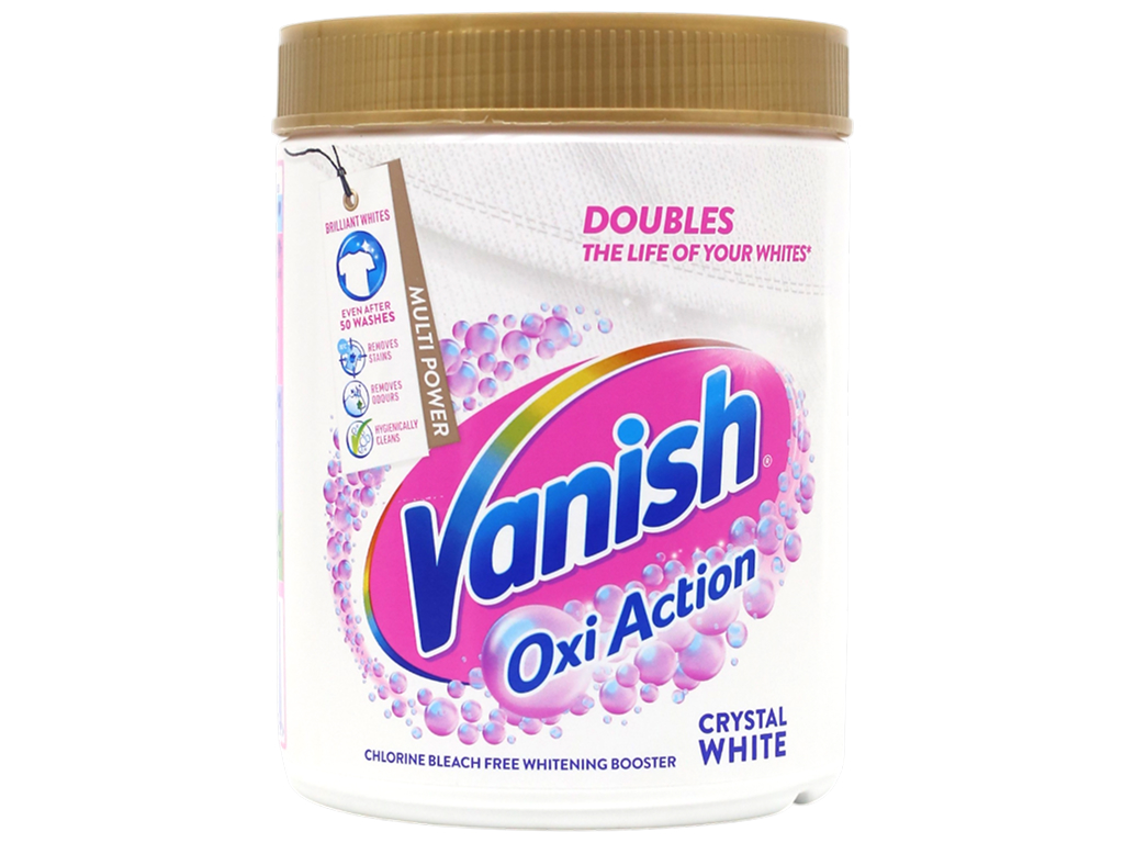 Відбілювач Vanish Oxi Action Crystal White для білої та світлої білизни, порошок, 1кг