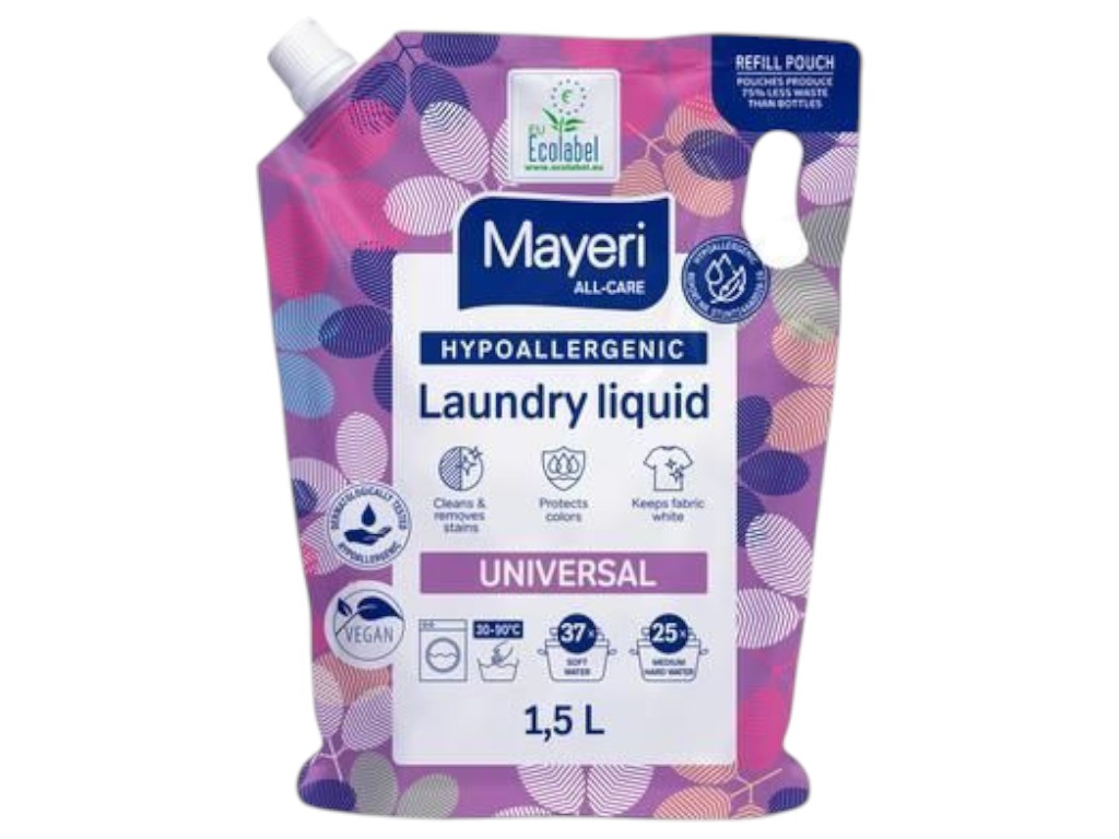 Гель для стирки Mayeri, универсальный, гипоаллергенный, запаска, 37 стирок, 1500 мл