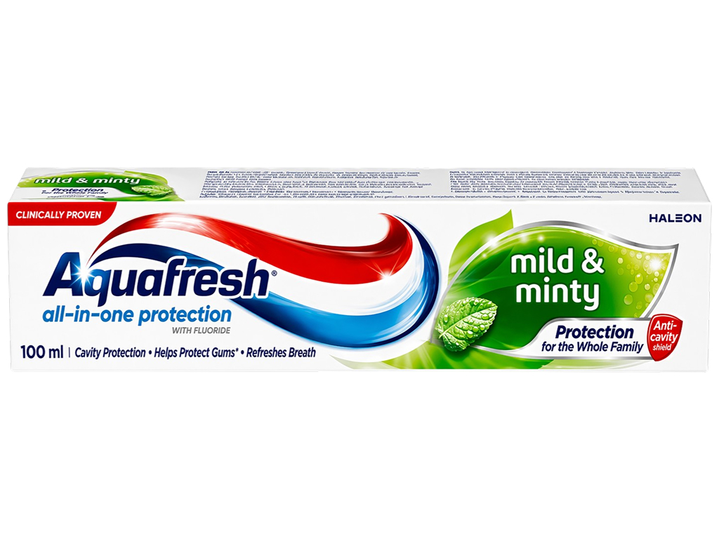 Зубная паста Aquafresh All-in-One Mild & Minty, с фтором, 100 мл