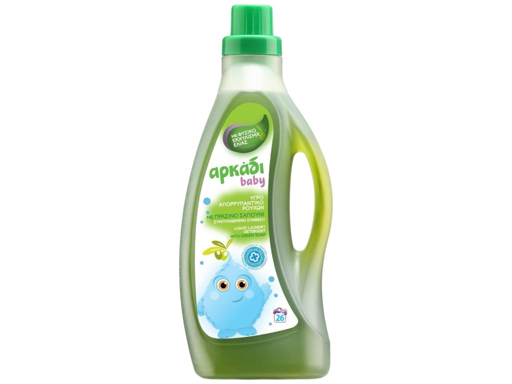 Гель для стирки Arkadi Baby, универсальный, с экстрактом оливы и зелёным мылом, 26 циклов, 1575мл