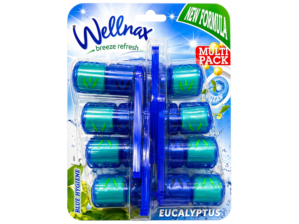 Блок для унитаза Wellnax Blue Hygiene Eucalyptus, 4х50г