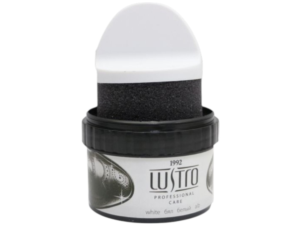 Крем для обуви Lustro, с аппликатором, пчелиный воск, 50мл, цвет белый