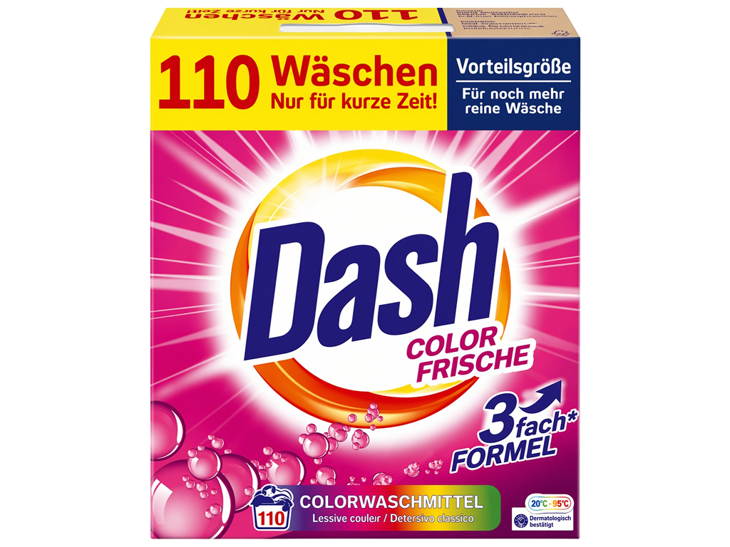 Порошок для стирки Dash Color Frische, для цветного белья, 5,5кг, 110 стирок