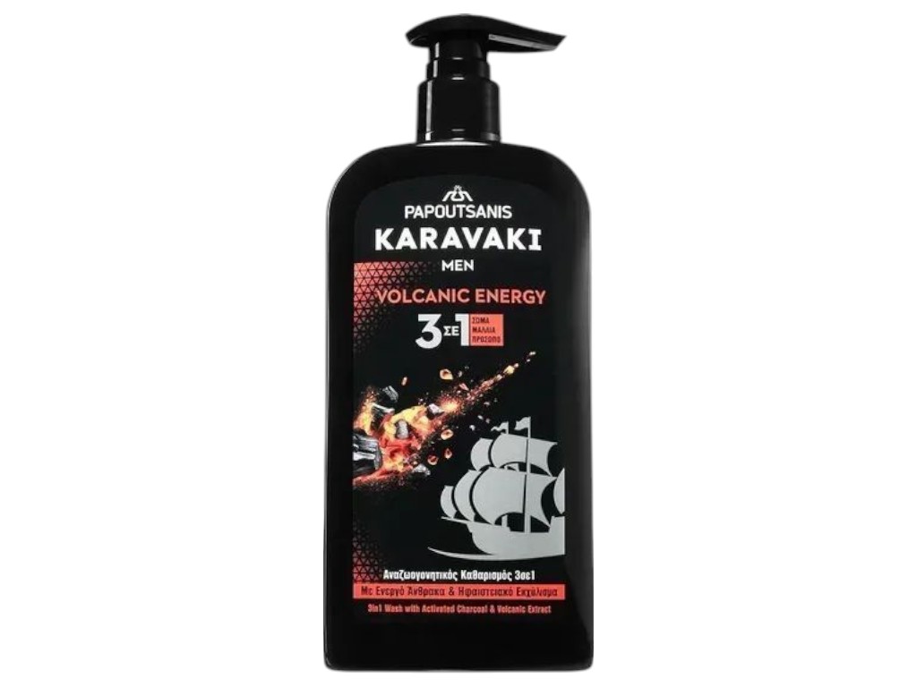 Гель для душа Karavaki men vulcanic energy, вулканические минералы, очищение и тонус, 550 мл