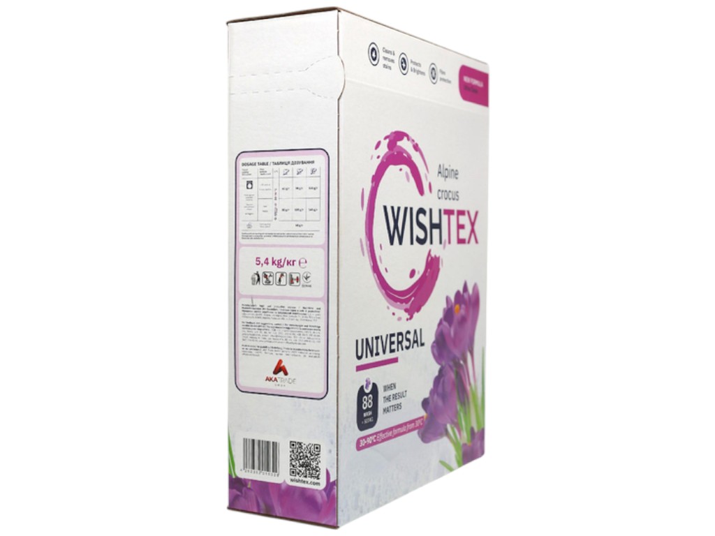 Порошок для прання універсальний WishTex Universal Alpine Crocus, 88 циклів, аромат крокус, 5,4 кг