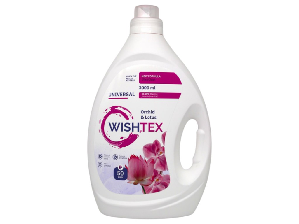 Гель для прання Wishtex universal orchid & lotus, концентрат, 3 л, 50 прань