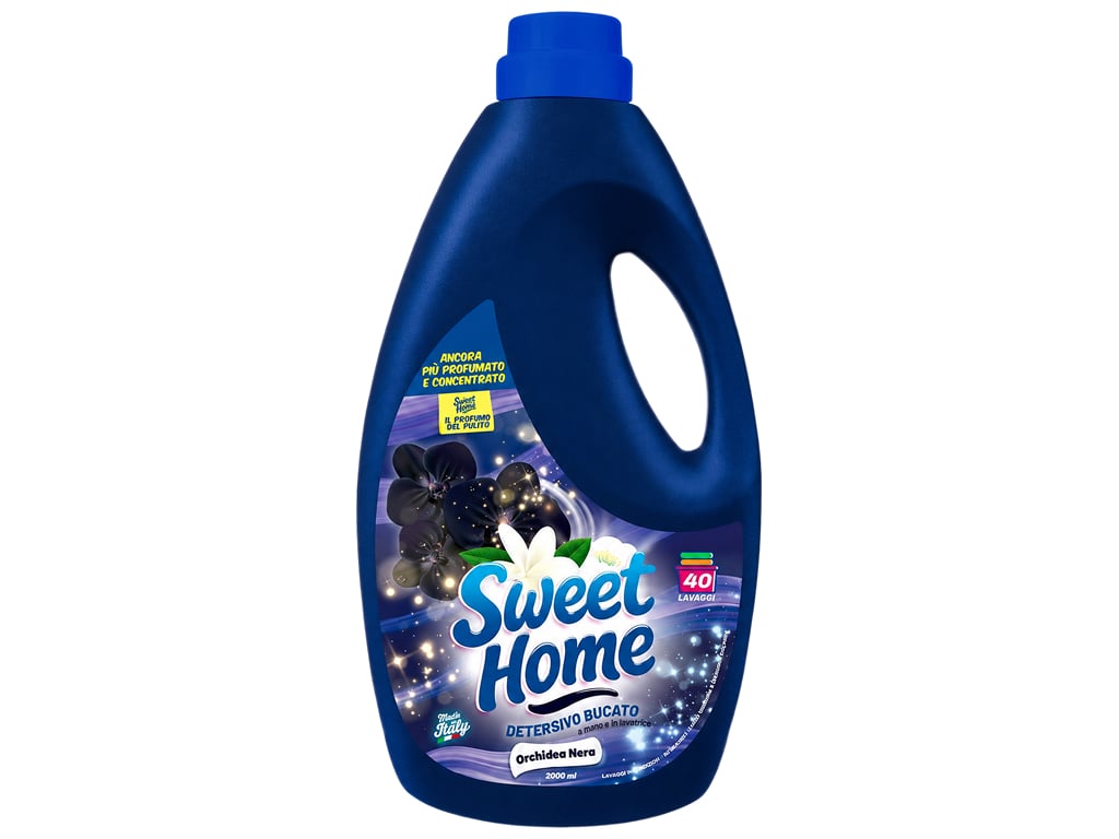 Концентрированный гель для стирки Sweet Home чёрная орхидея, для тёмного белья, 40 стирок, 2л Концентрированный гель для стирки Sweet Home чёрная орхидея, для тёмного белья, 40 стирок, 2л
