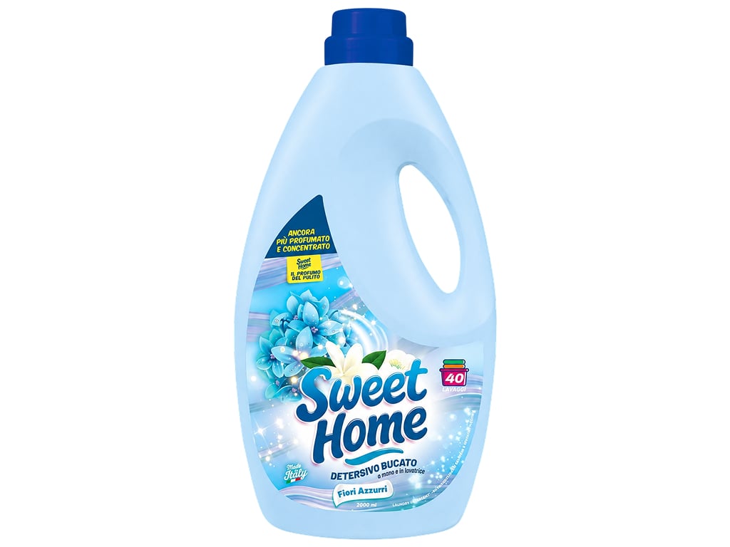 Концентрированный гель для стирки Sweet Home Fiori Azzurri с ароматом голубых цветов, 40 стирок, 2 л