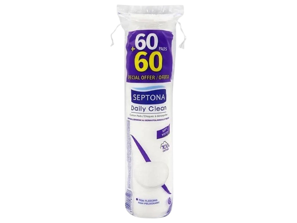 Ватні диски Septona Daily Clean, бавовна, колір білий (ціна за упаковку)