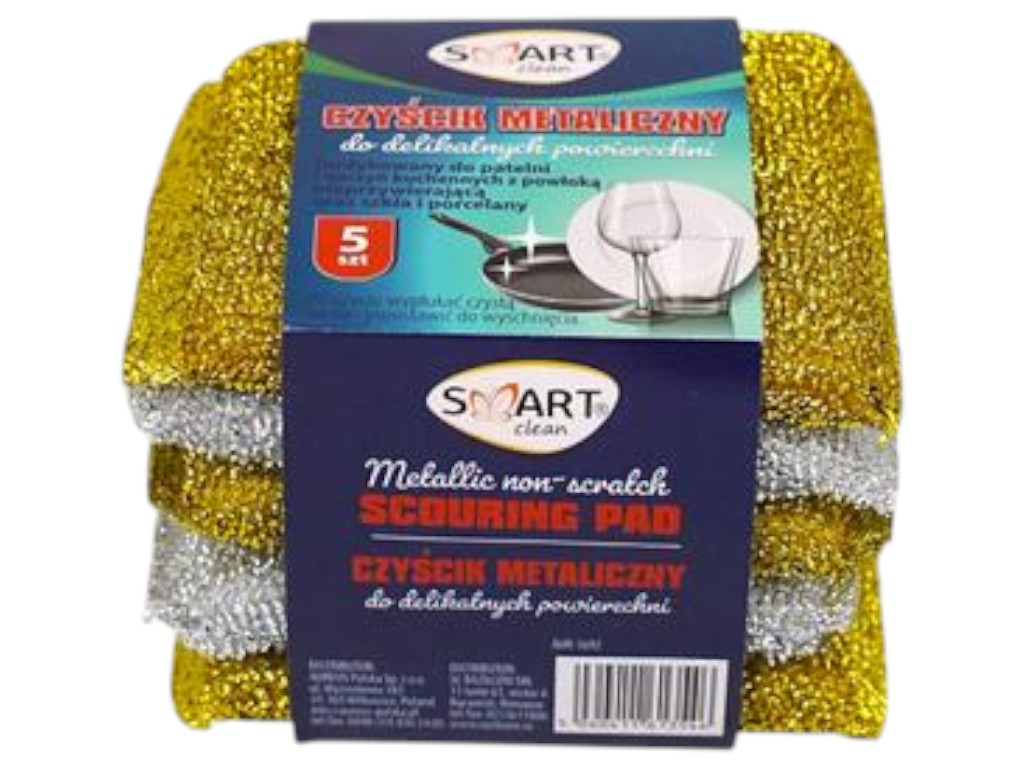 Скребок металевий для миття посуду Smart&Clean, для делікатних поверхонь, 5шт