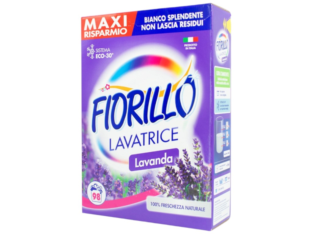 Порошок для стирки цветного белья Fiorillo Lavanda, концентрат, аромат лаванда, 98 циклов, 6кг
