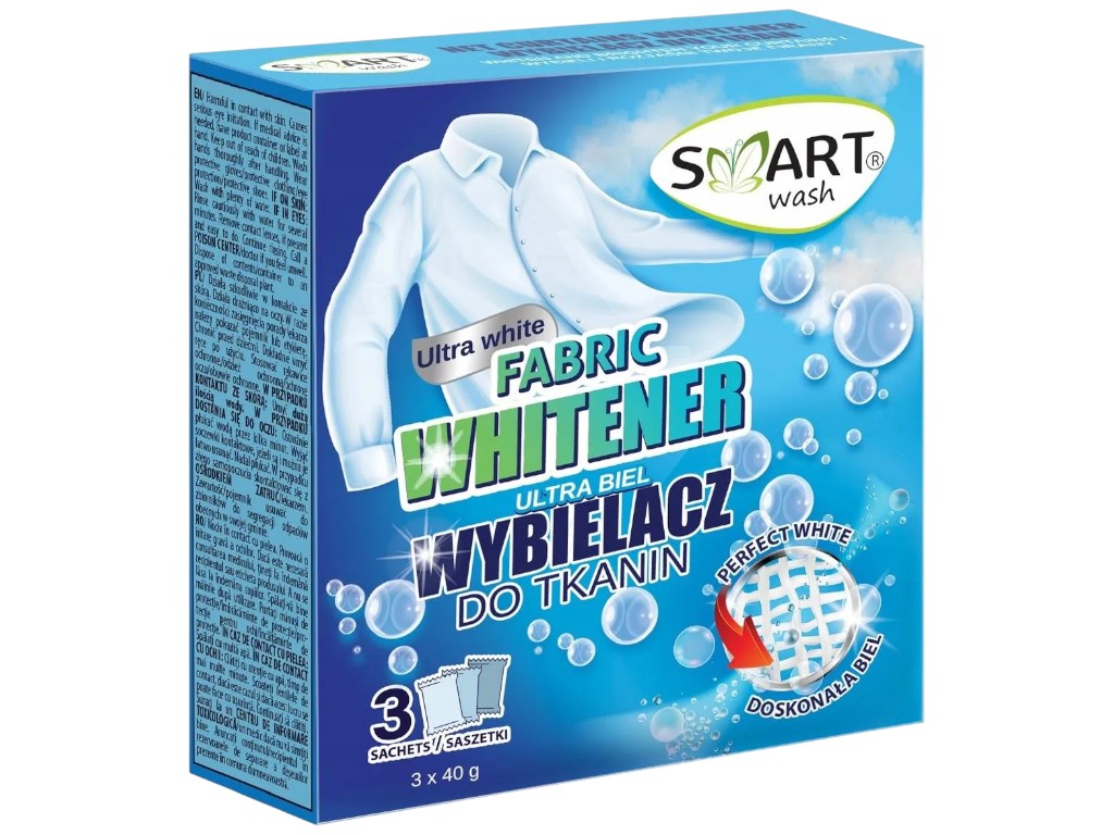 Відбілювач для тканин Smart Wash, порошок, 3×40г
