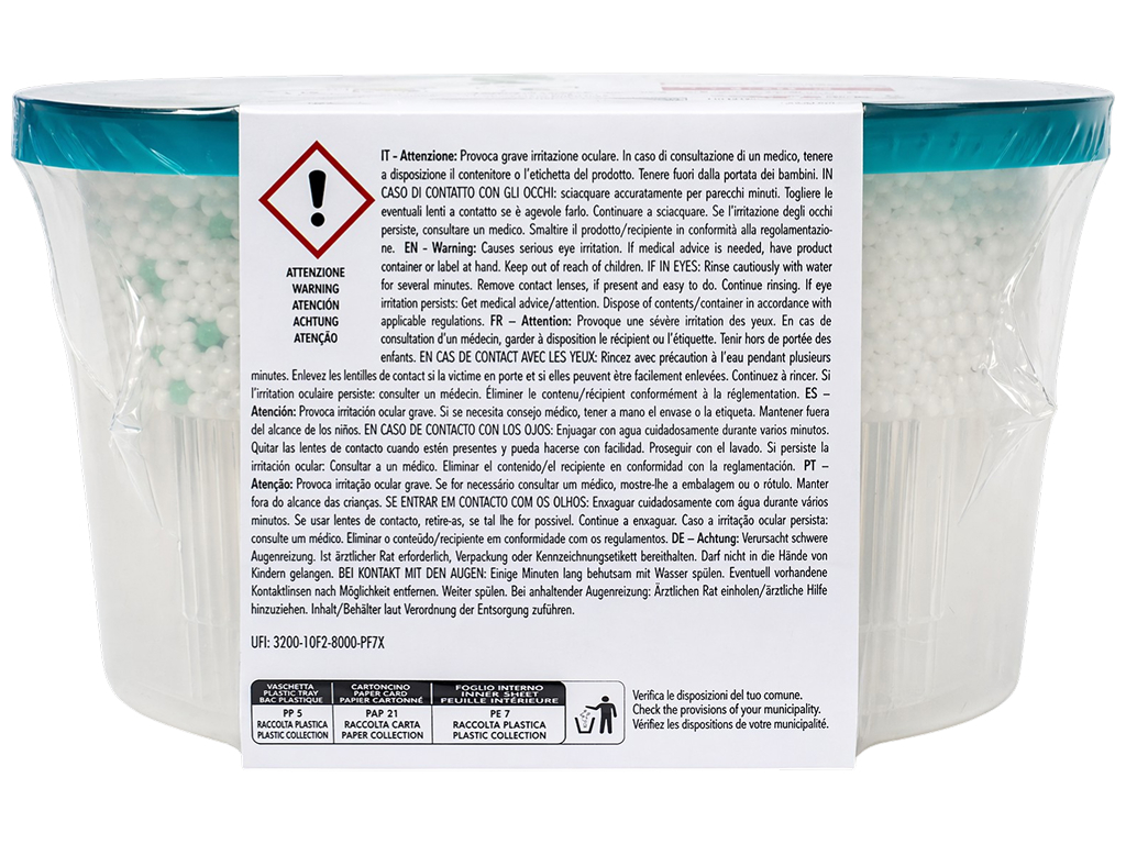 Поглинач вологи та запаху 2в1 IRGE Muschio Bianco, контейнер, аромат білого мускусу, 400 мл