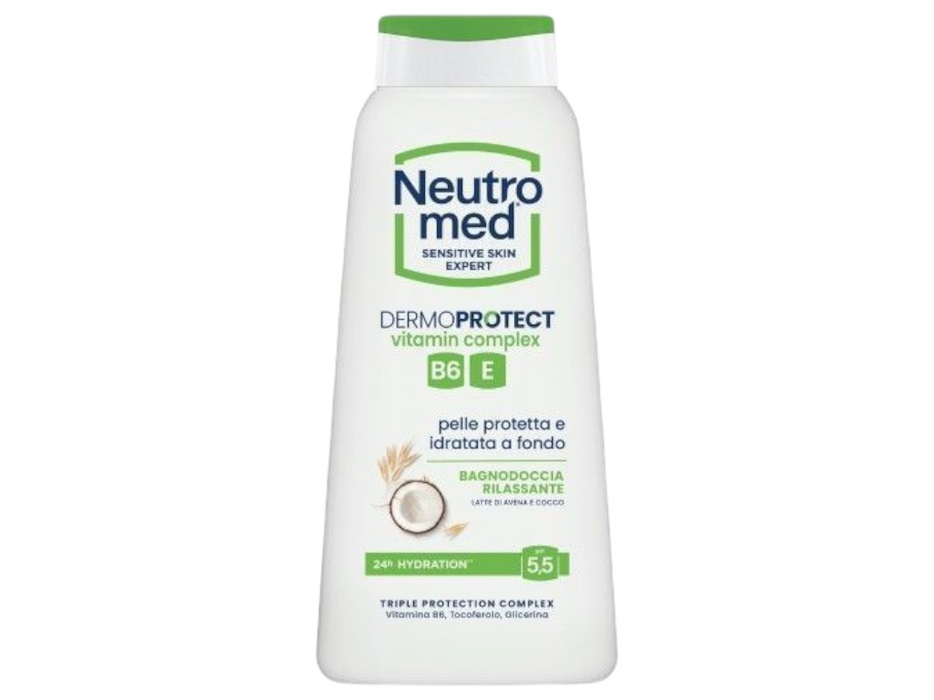 Гель для душа Neutromed dermoprotect, овсяное молоко и кокос, успокаивающий, pH 5.5, 600 мл