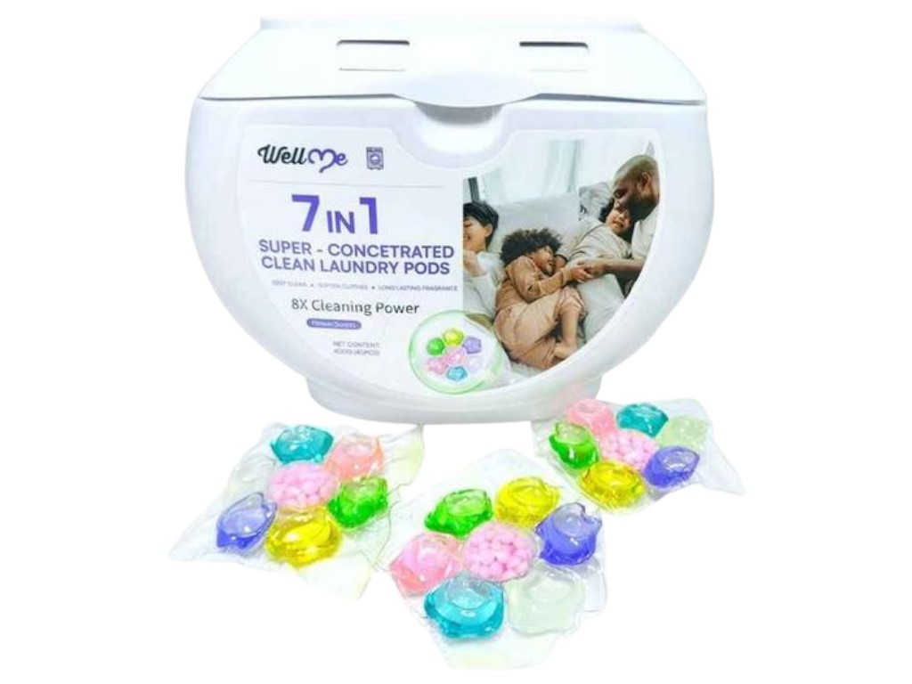 Капсулы для стирки WellMe 7 в 1, с гранулами, универсальные, 40шт