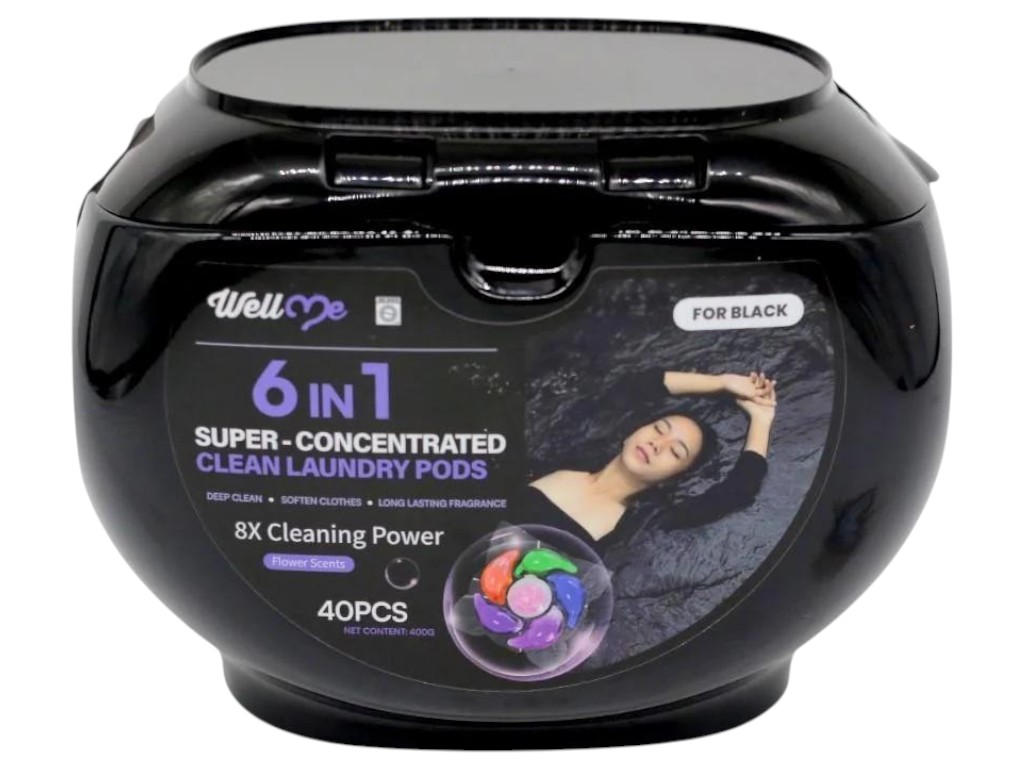 Капсулы для стирки Black WellMe, 6 в 1, 40шт