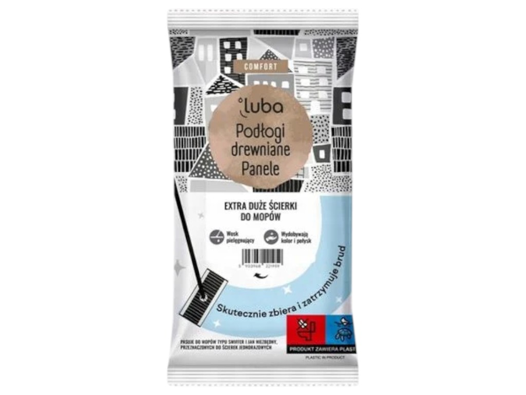Салфетки влажные для мытья деревянного пола Luba Comfort, 12шт