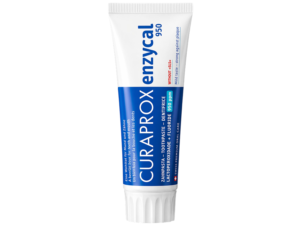 Зубна паста Curaprox Enzycal 950, ферментна, фторид натрію, 75мл