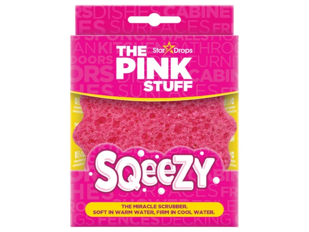 Губка для прибирання The Pink Stuff Sqeezy Scrub універсальна, одностороння, колір рожевий