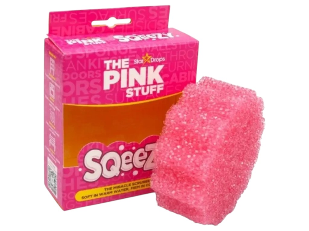Губка для прибирання The Pink Stuff Sqeezy Scrub універсальна, одностороння, колір рожевий