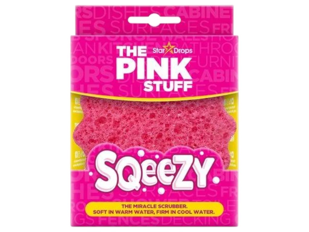 Губка для уборки The Pink Stuff Sqeezy Dual Scrub универсальная, двухсторонняя, цвет розовый