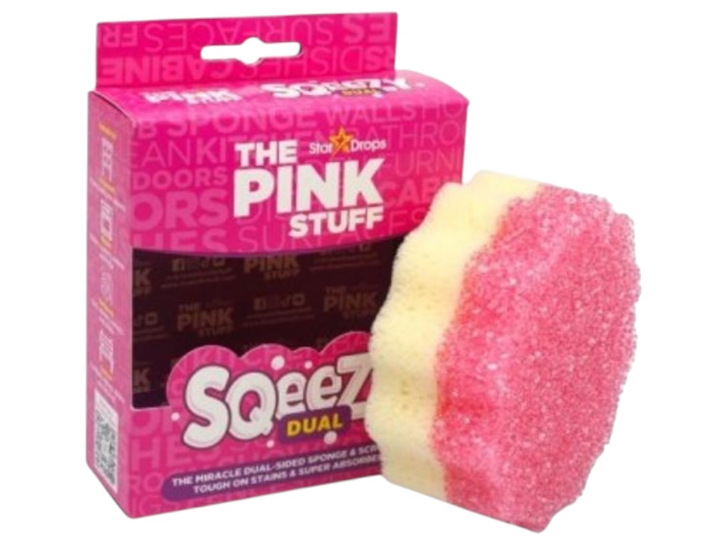 Губка для уборки The Pink Stuff Sqeezy Dual Scrub универсальная, двухсторонняя, цвет розовый