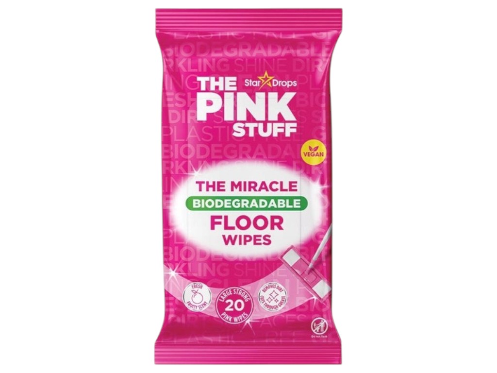 Серветки вологі для підлоги The Pink Stuff The Miracle Floor Wipes, біорозкладні, 20шт