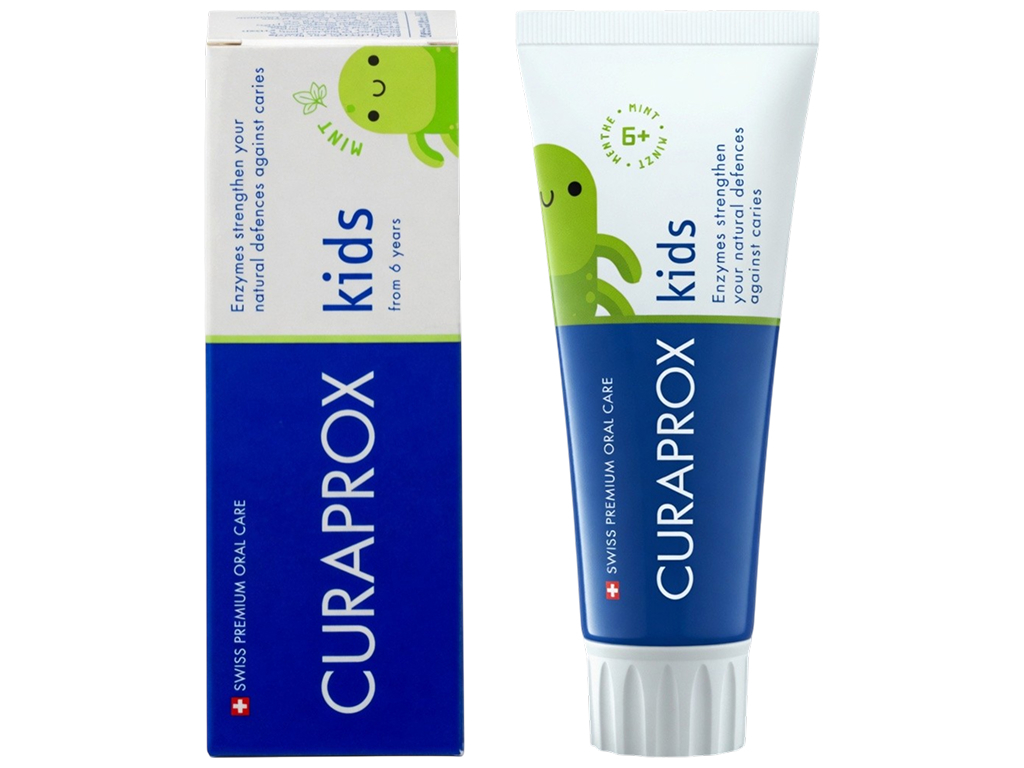 Зубная паста Curaprox Kids Mint, с фтором 1450 ppm, с 6 лет, 60 мл