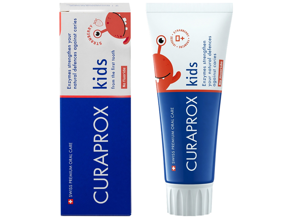 Зубная паста Curaprox Kids Strawberry, без фтора, с 0 лет, 60 мл