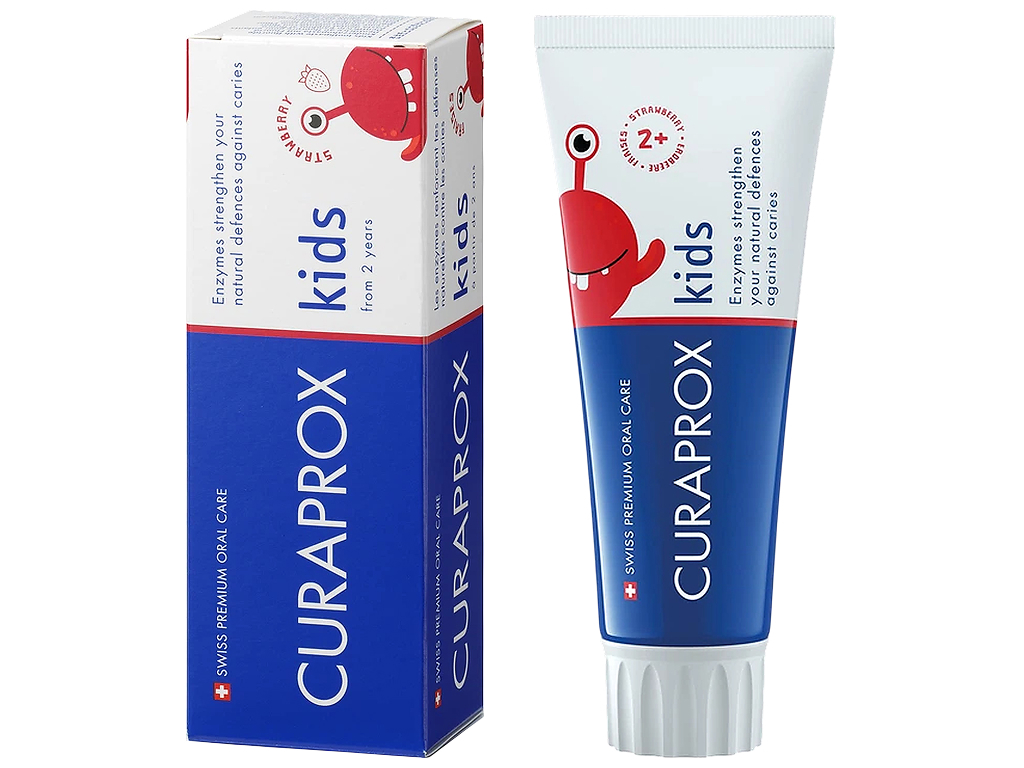 Зубная паста Curaprox Kids Strawberry, с фтором 950 ppm, с 2 лет, 60 мл